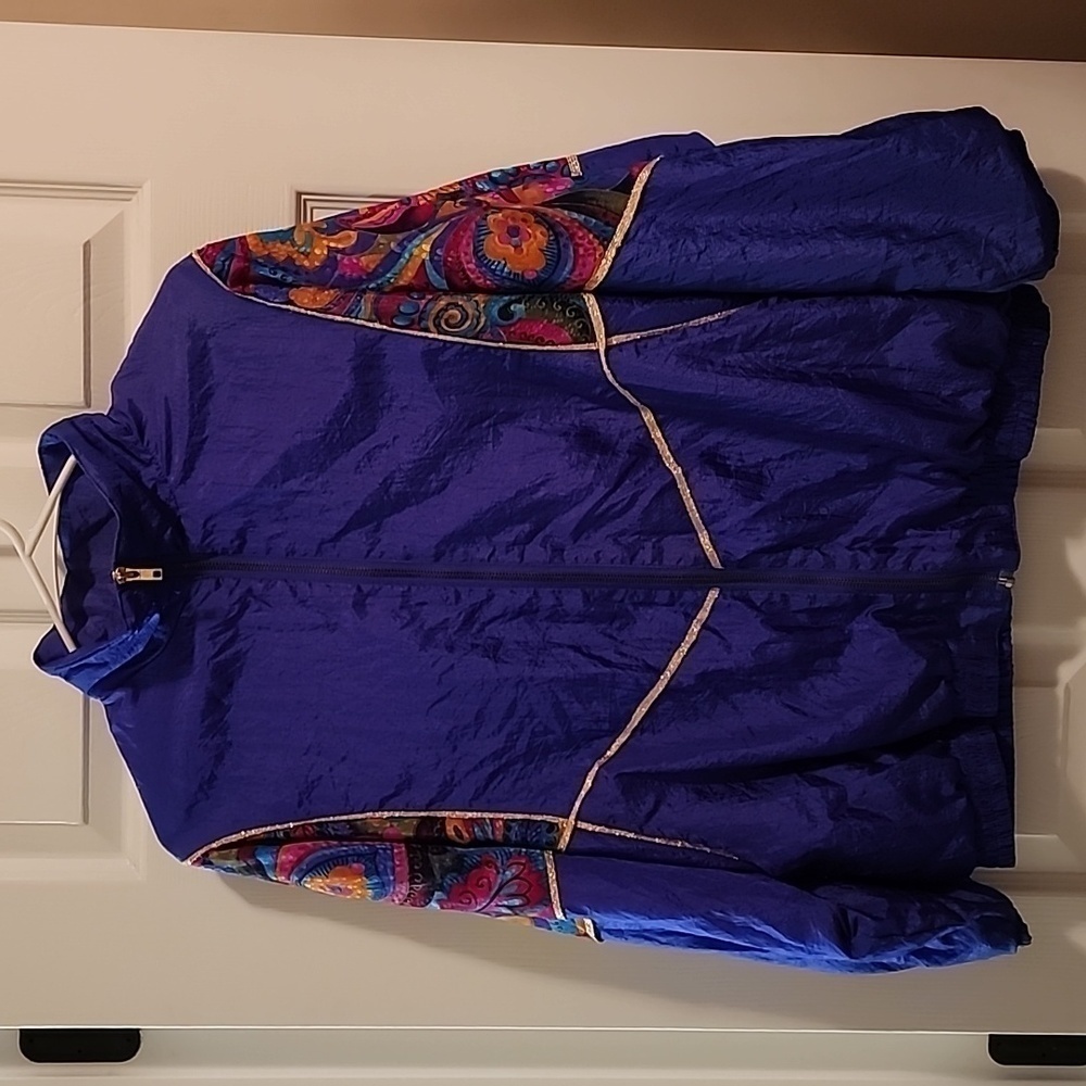 Aviat Sportif Purple Long Sleeve Full Length Zipper Windbreaker, Size Medium